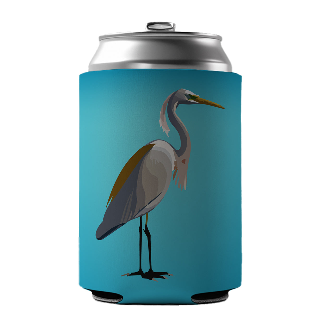 Egret Heron Bird Profile Can Cooler Beer Soda Drink Insulated Holder Sleeve Hugger