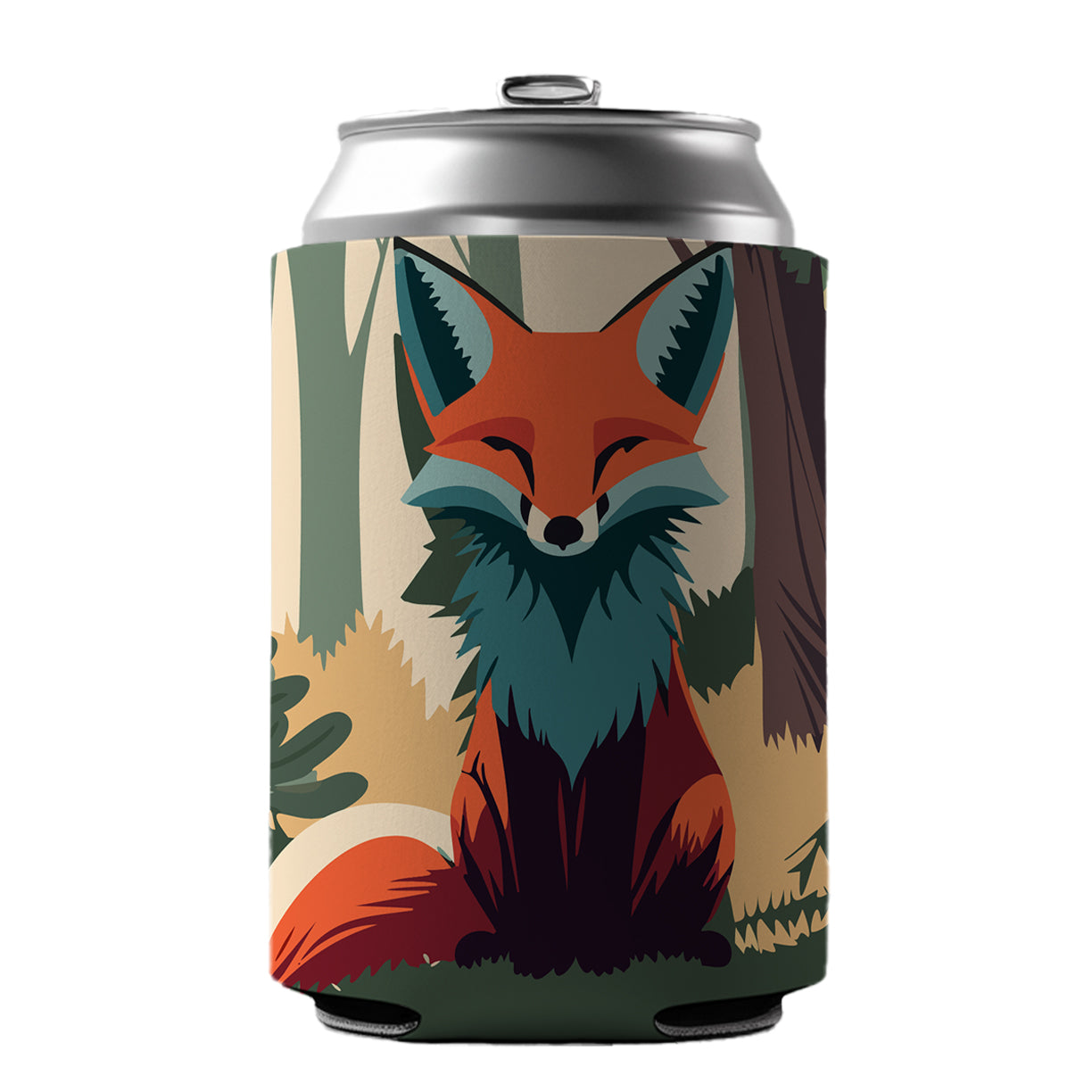 Fox in Forest Woodland Wilderness Can Cooler Beer Soda Drink Insulated Holder Sleeve Hugger