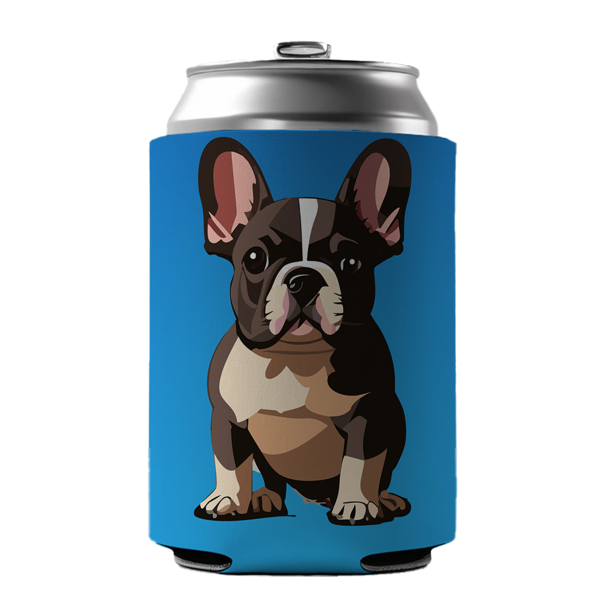 French Bulldog Dog Sitting Can Cooler Beer Soda Drink Insulated Holder Sleeve Hugger
