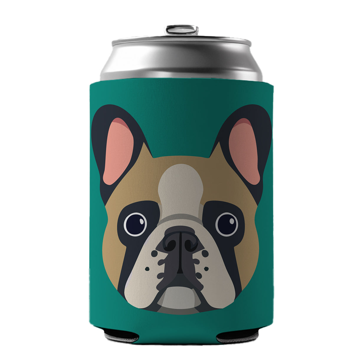 French Bulldog Face Can Cooler Beer Soda Drink Insulated Holder Sleeve Hugger