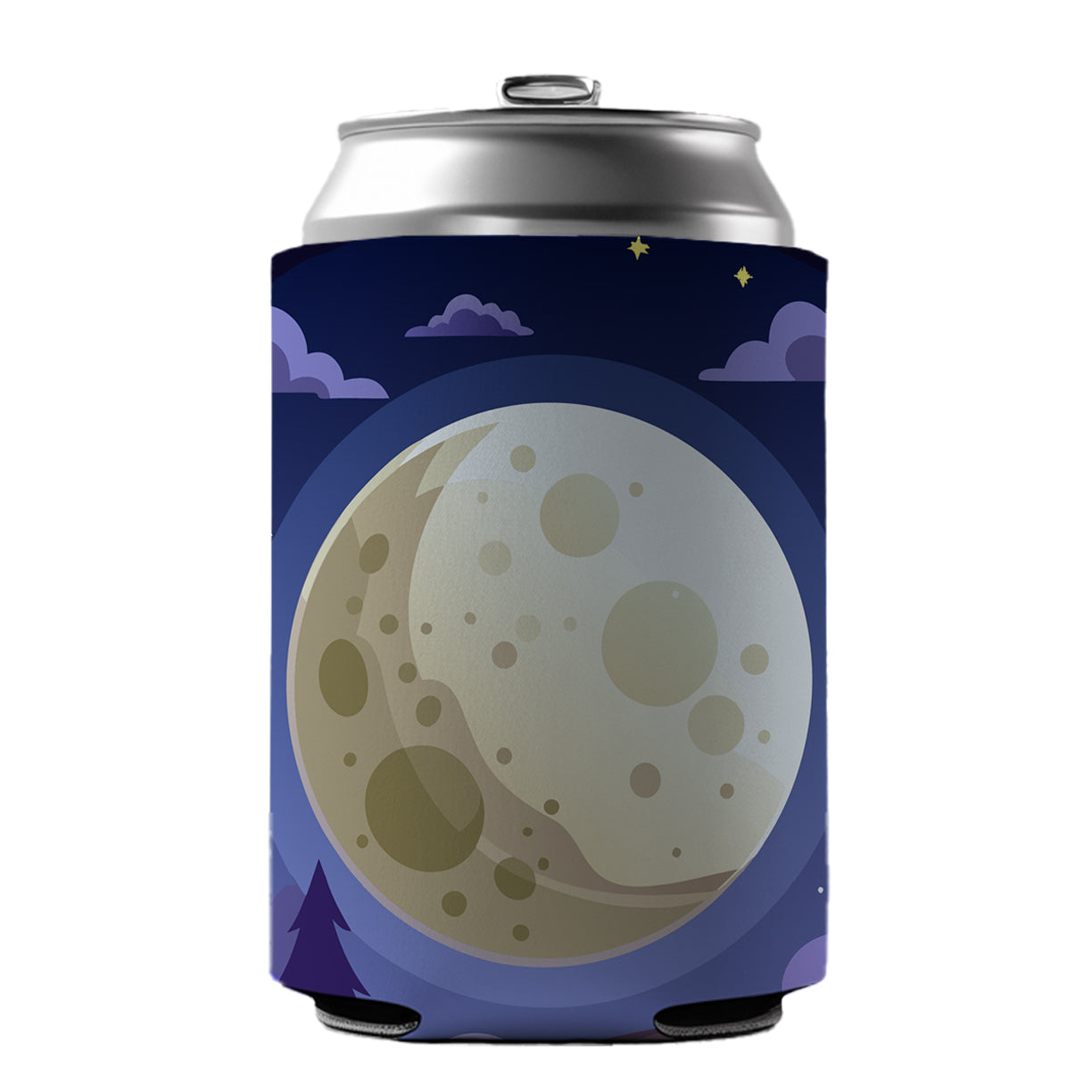 Full Moon at Night Can Cooler Beer Soda Drink Insulated Holder Sleeve Hugger