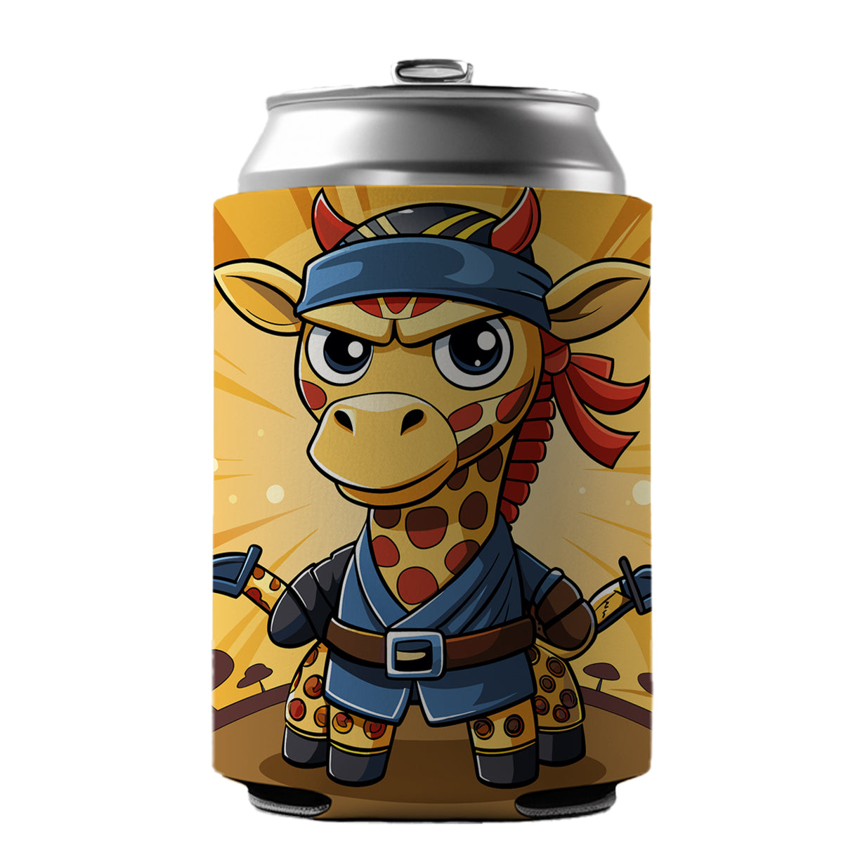 Giraffe Ninja Funny Can Cooler Beer Soda Drink Insulated Holder Sleeve Hugger