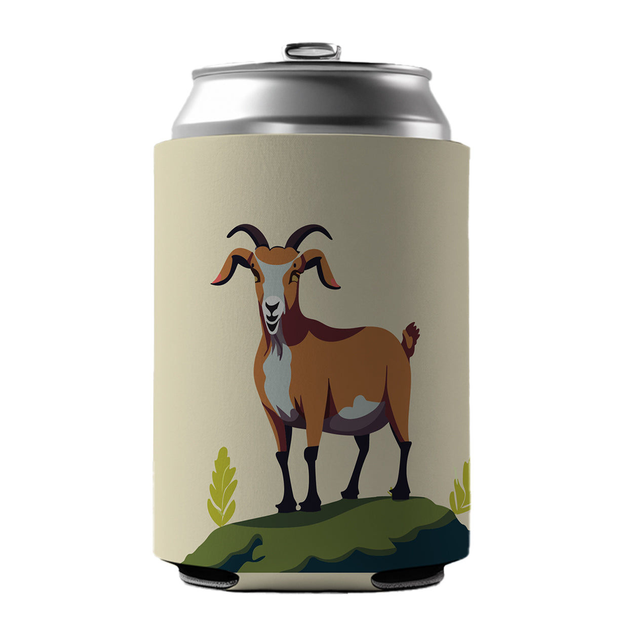 Goat Standing Can Cooler Beer Soda Drink Insulated Holder Sleeve Hugger
