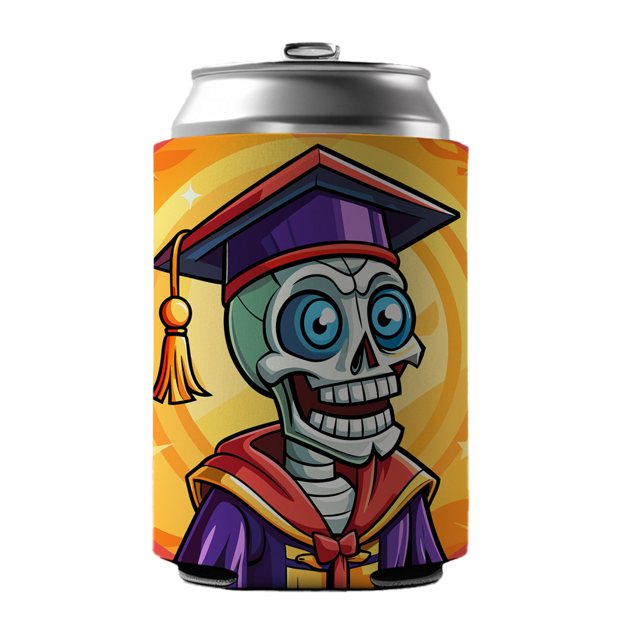 Graduate Skeleton Funny Graduation Can Cooler Beer Soda Drink Insulated Holder Sleeve Hugger
