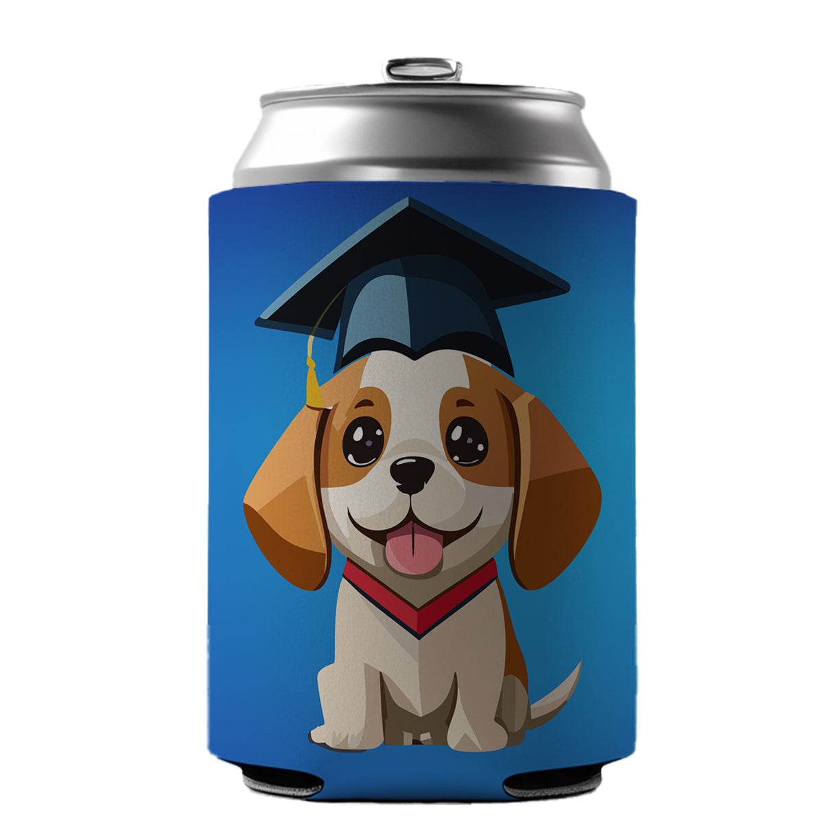 Graduation Dog Graduate Cute Can Cooler Beer Soda Drink Insulated Holder Sleeve Hugger