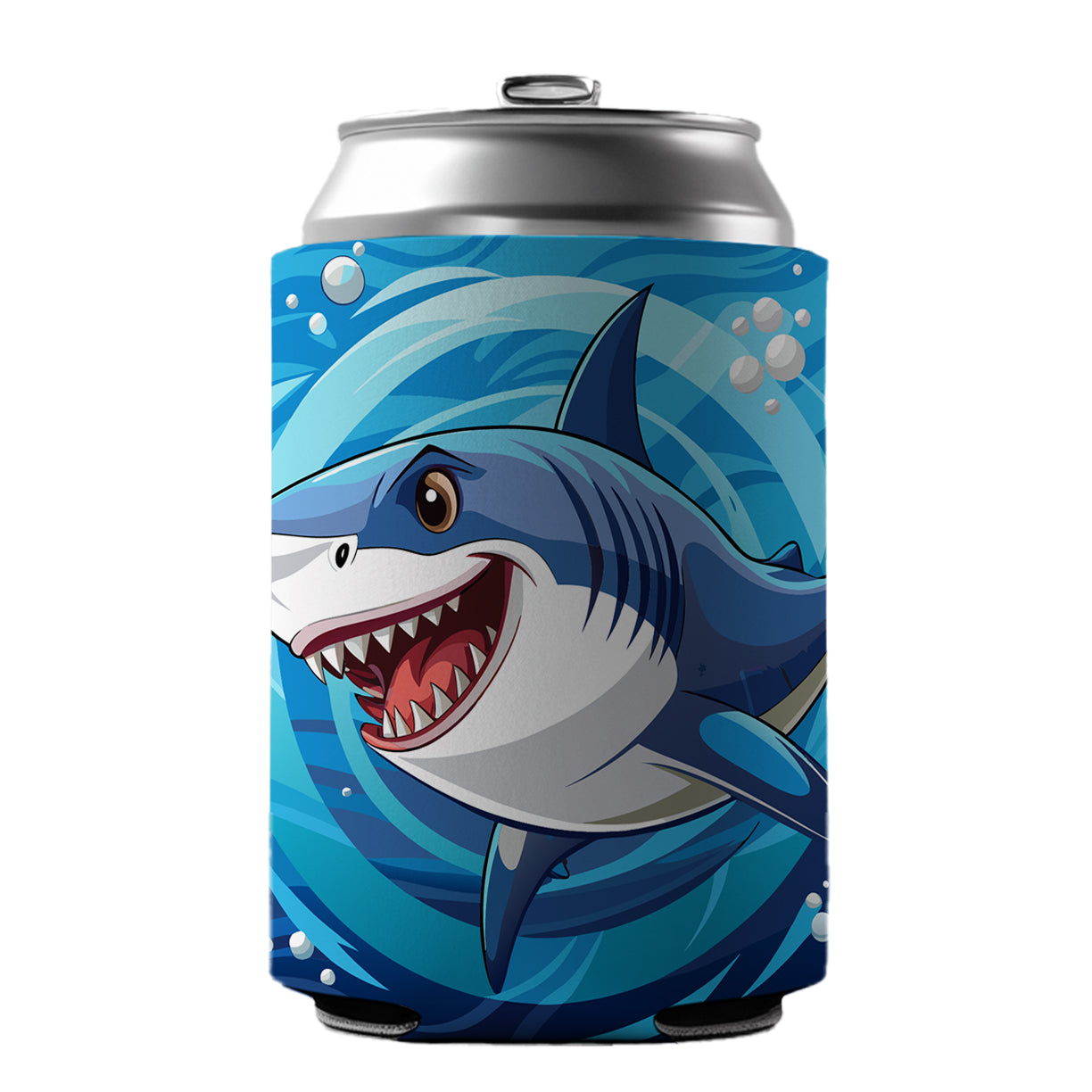 Great White Shark in Ocean Can Cooler Beer Soda Drink Insulated Holder Sleeve Hugger