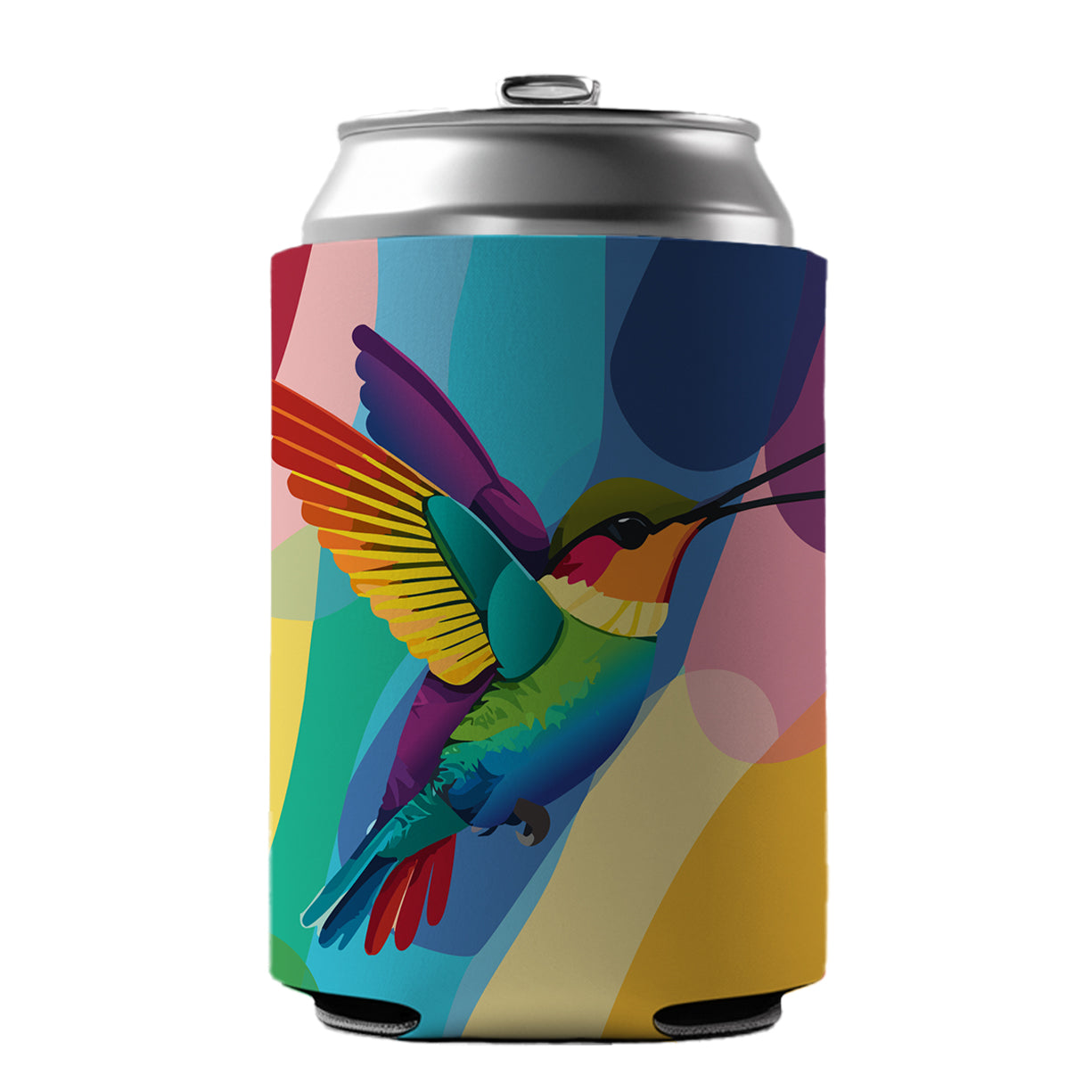 Hummingbird Rainbow Can Cooler Beer Soda Drink Insulated Holder Sleeve Hugger