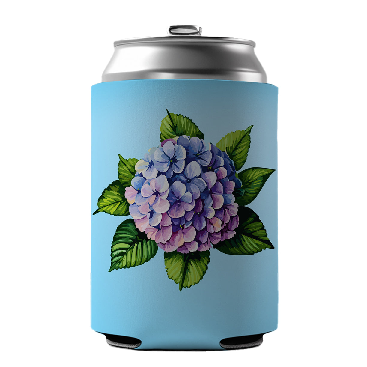 Hydrangea Flower Watercolor Can Cooler Beer Soda Drink Insulated Holder Sleeve Hugger
