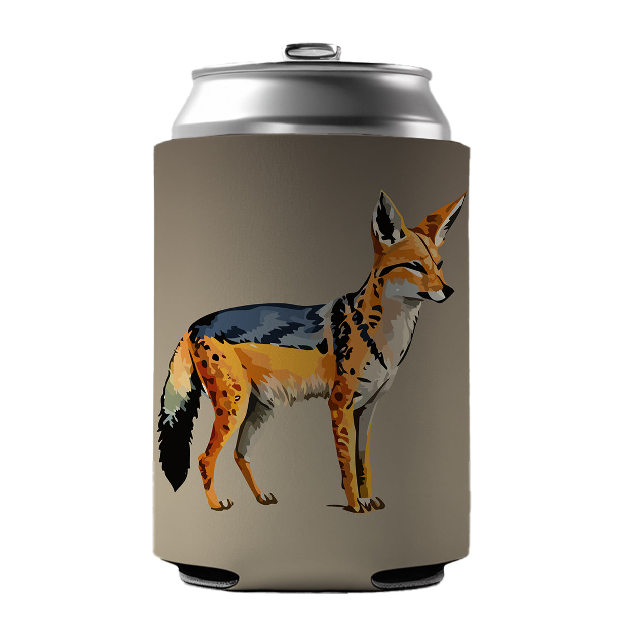 Jackal Watercolor Can Cooler Beer Soda Drink Insulated Holder Sleeve Hugger