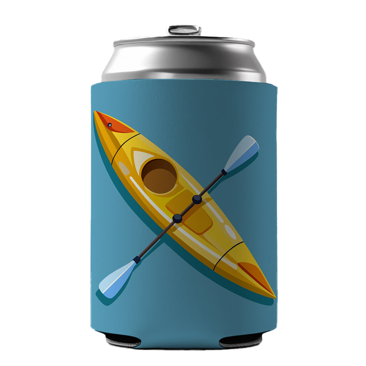 Kayak Kayaking Yellow Can Cooler Beer Soda Drink Insulated Holder Sleeve Hugger
