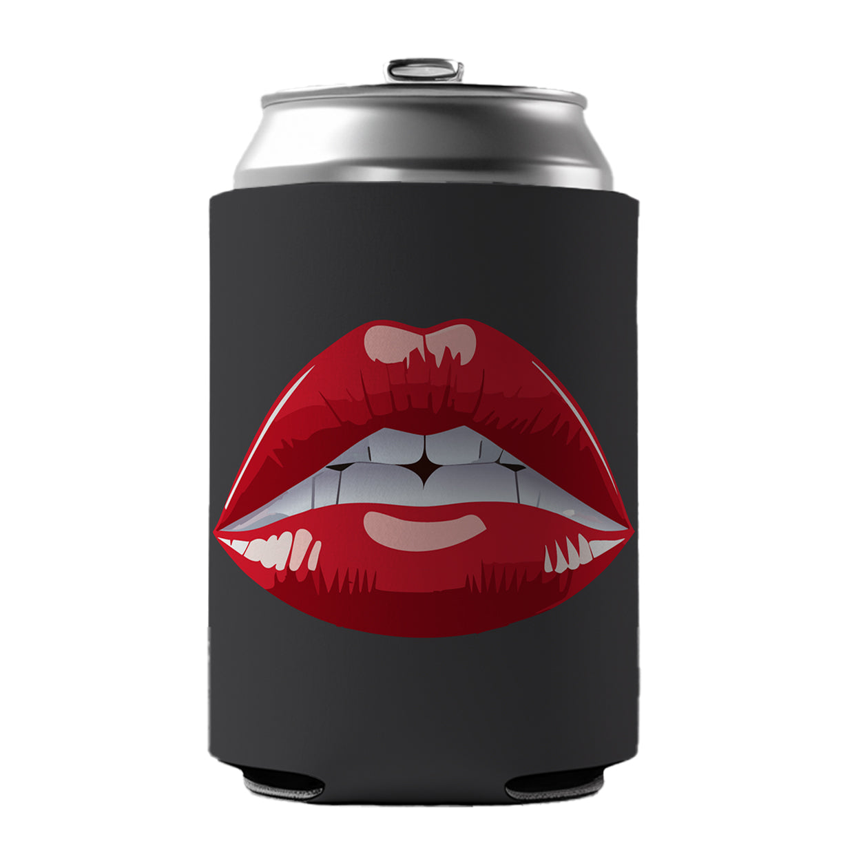 Lips Red Lipstick Mouth Can Cooler Beer Soda Drink Insulated Holder Sleeve Hugger