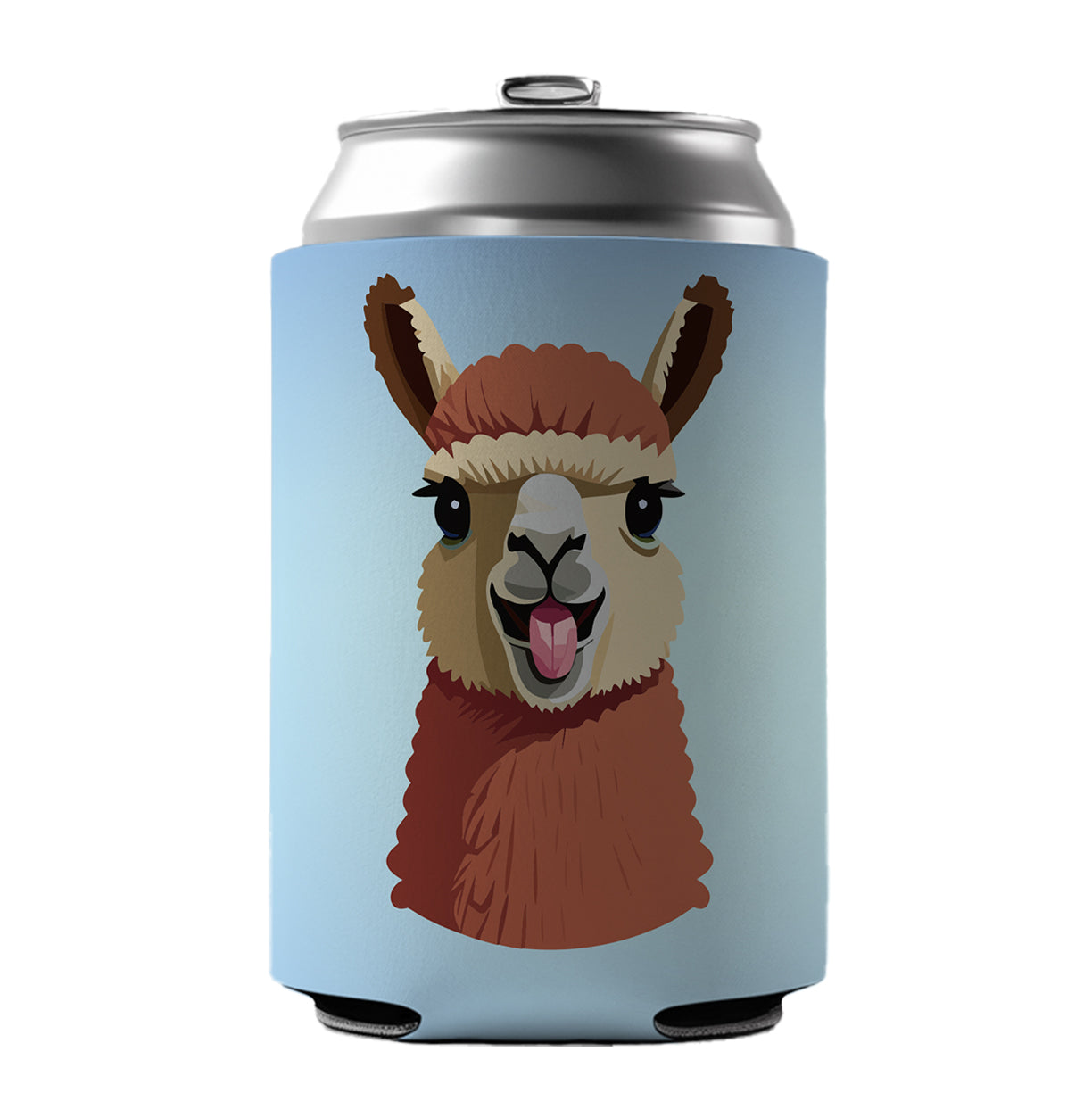 Llama Tongue Sticking Out Can Cooler Beer Soda Drink Insulated Holder Sleeve Hugger
