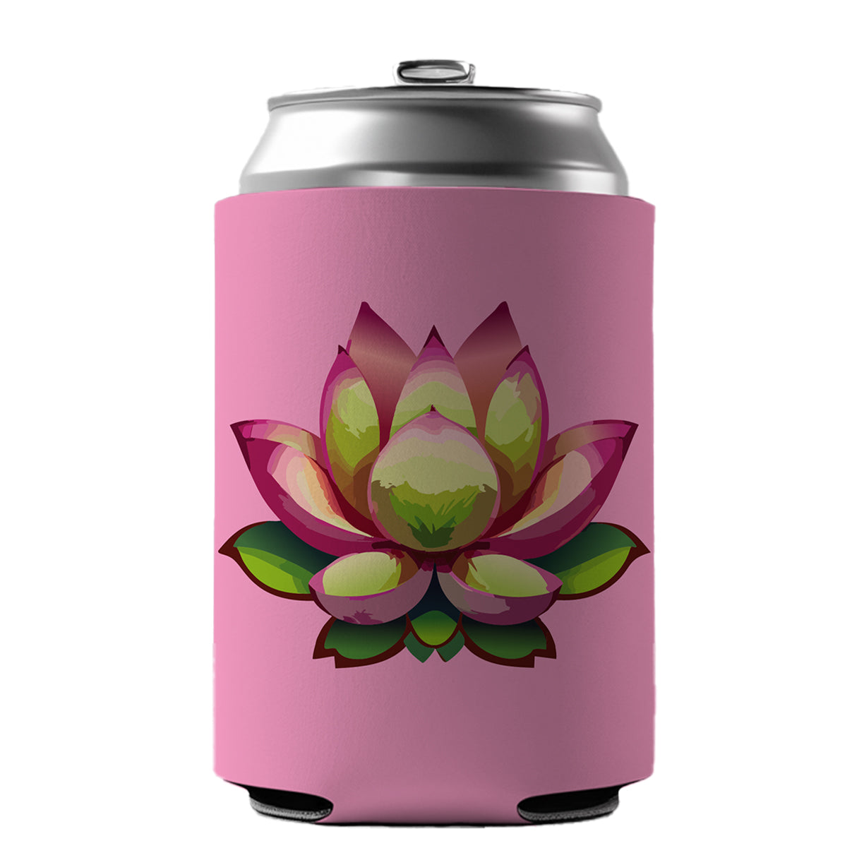 Lotus Flower Purity Strength Yoga Plant Can Cooler Beer Soda Drink Insulated Holder Sleeve Hugger