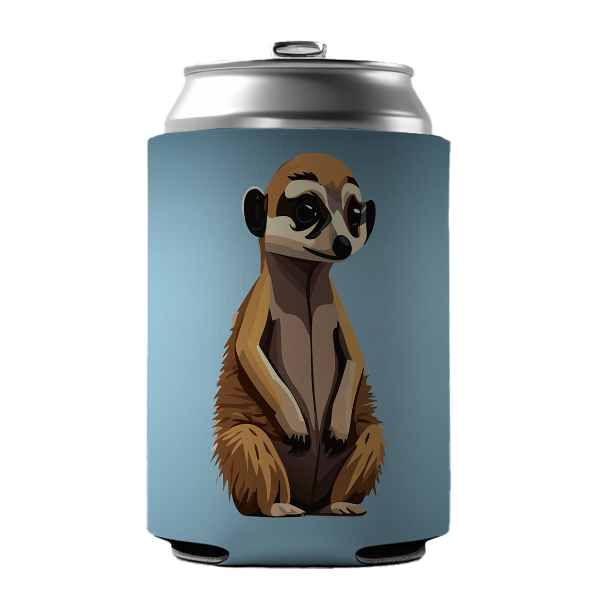 Meerkat Small Mongoose Sitting Can Cooler Beer Soda Drink Insulated Holder Sleeve Hugger