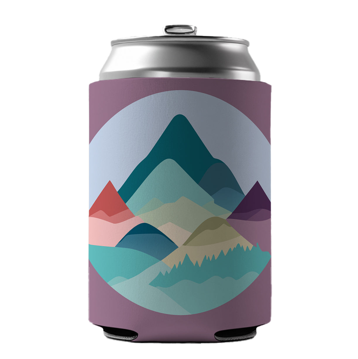 Mountains Pastel Can Cooler Beer Soda Drink Insulated Holder Sleeve Hugger