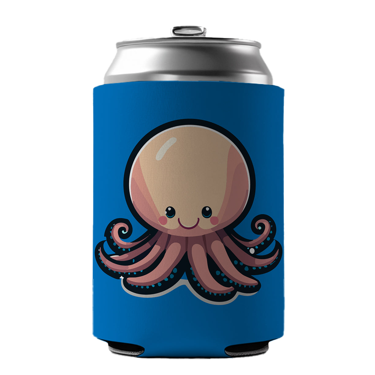 Octopus Smiling Can Cooler Beer Soda Drink Insulated Holder Sleeve Hugger