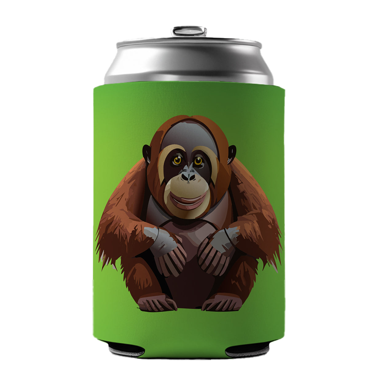 Orangutan Great Ape Sitting Can Cooler Beer Soda Drink Insulated Holder Sleeve Hugger