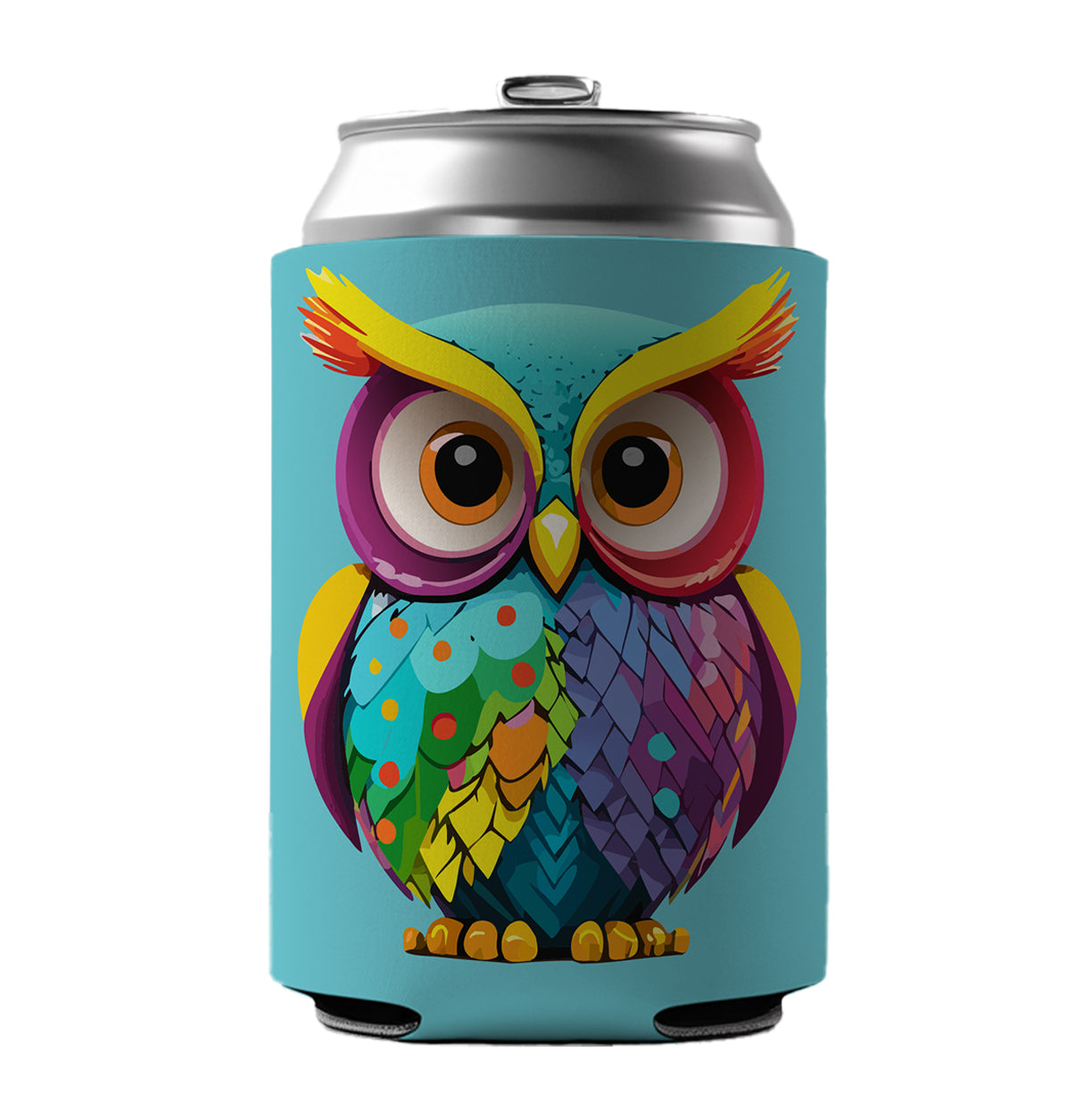 Owl Colorful Can Cooler Beer Soda Drink Insulated Holder Sleeve Hugger