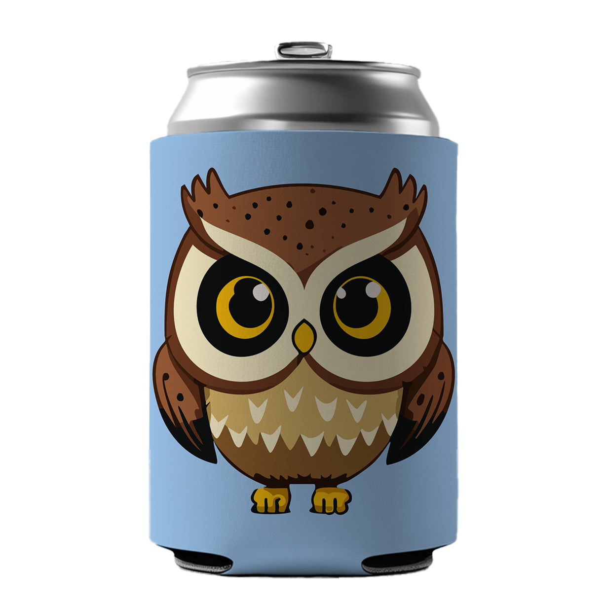 Owl Cute Short Can Cooler Beer Soda Drink Insulated Holder Sleeve Hugger