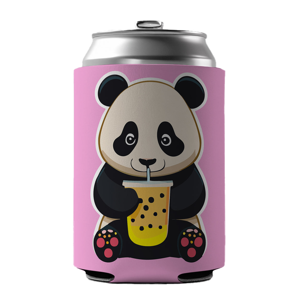 Panda Drinking Boba Bubble Tea Can Cooler Beer Soda Drink Insulated Holder Sleeve Hugger