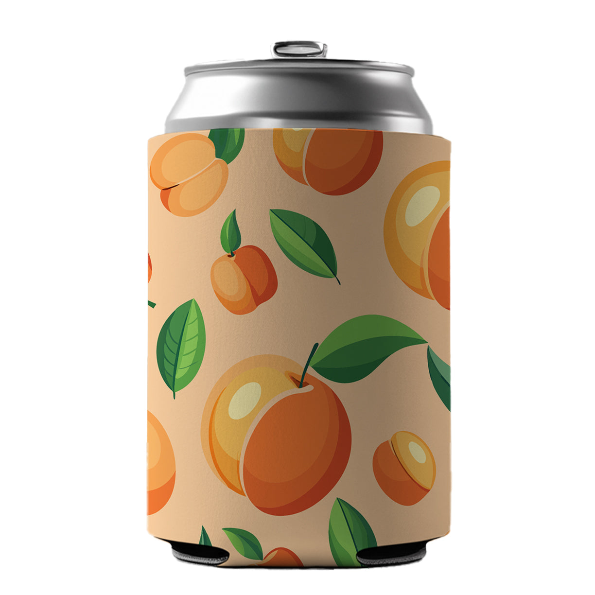 Peaches Scattered Background Pattern Can Cooler Beer Soda Drink Insulated Holder Sleeve Hugger