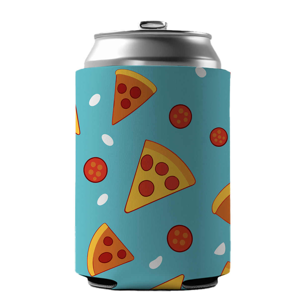 Pepperoni Pizza Scattered Pattern Can Cooler Beer Soda Drink Insulated Holder Sleeve Hugger
