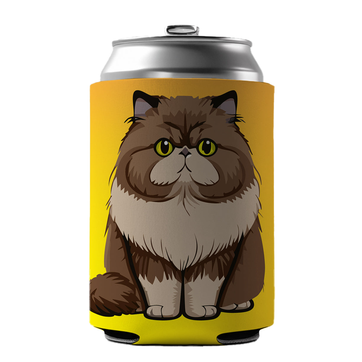 Persian Cat Sitting Can Cooler Beer Soda Drink Insulated Holder Sleeve Hugger