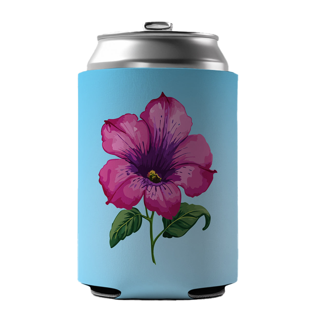 Petunia Flower Watercolor Pink Can Cooler Beer Soda Drink Insulated Holder Sleeve Hugger