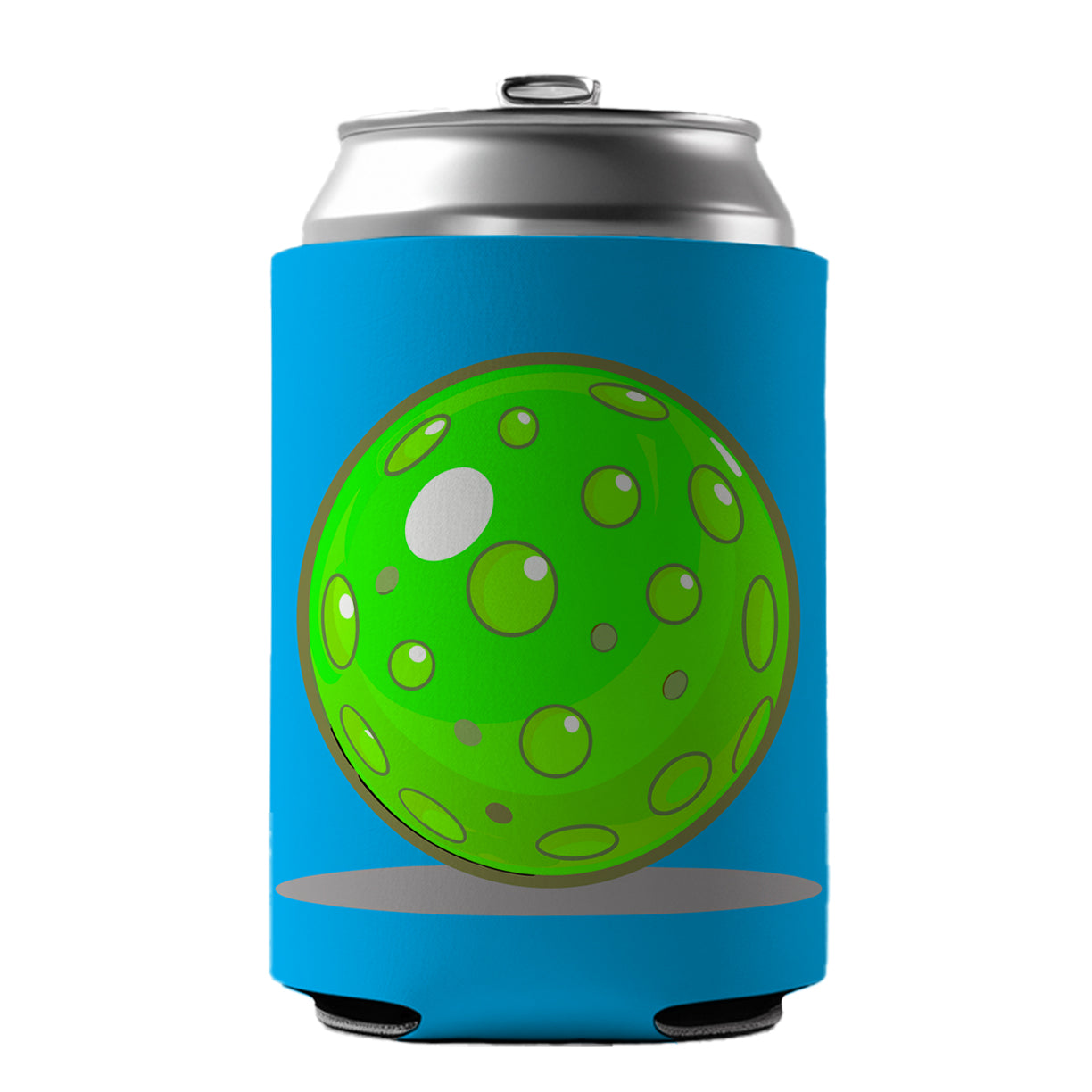 Pickleball Ball Green Can Cooler Beer Soda Drink Insulated Holder Sleeve Hugger