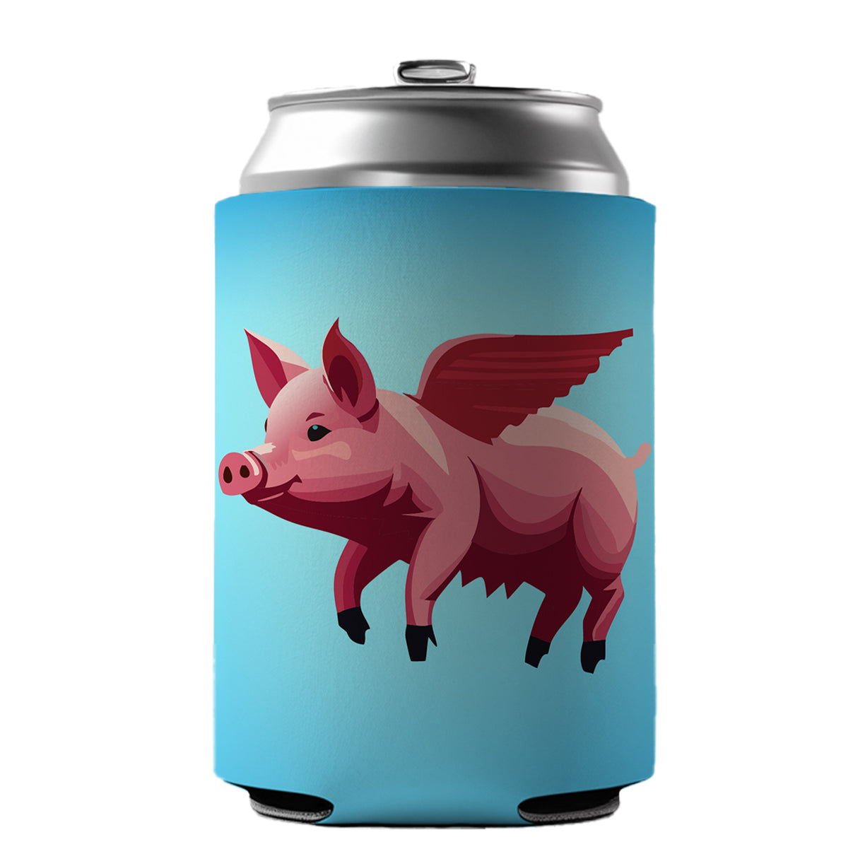 Pig Flying Funny Can Cooler Beer Soda Drink Insulated Holder Sleeve Hugger