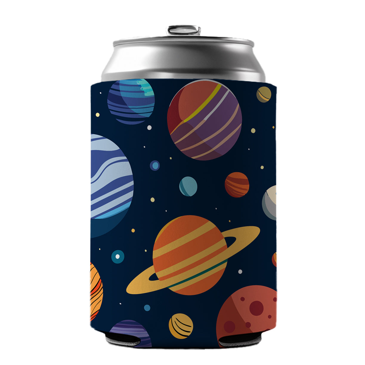 Planets Colorful Pattern Can Cooler Beer Soda Drink Insulated Holder Sleeve Hugger