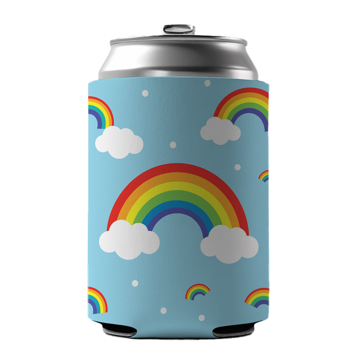 Rainbows Scattered Can Cooler Beer Soda Drink Insulated Holder Sleeve Hugger