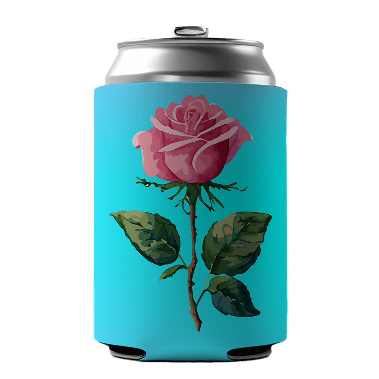 Rose Roses Pink Flower Watercolor Can Cooler Beer Soda Drink Insulated Holder Sleeve Hugger