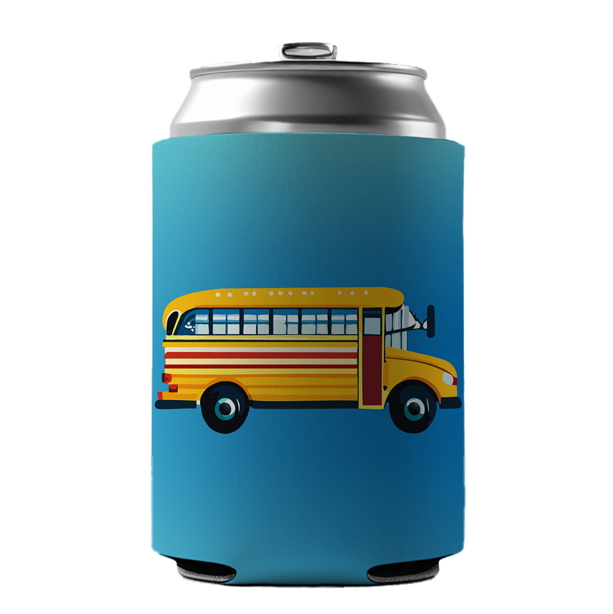 School Bus Can Cooler Beer Soda Drink Insulated Holder Sleeve Hugger