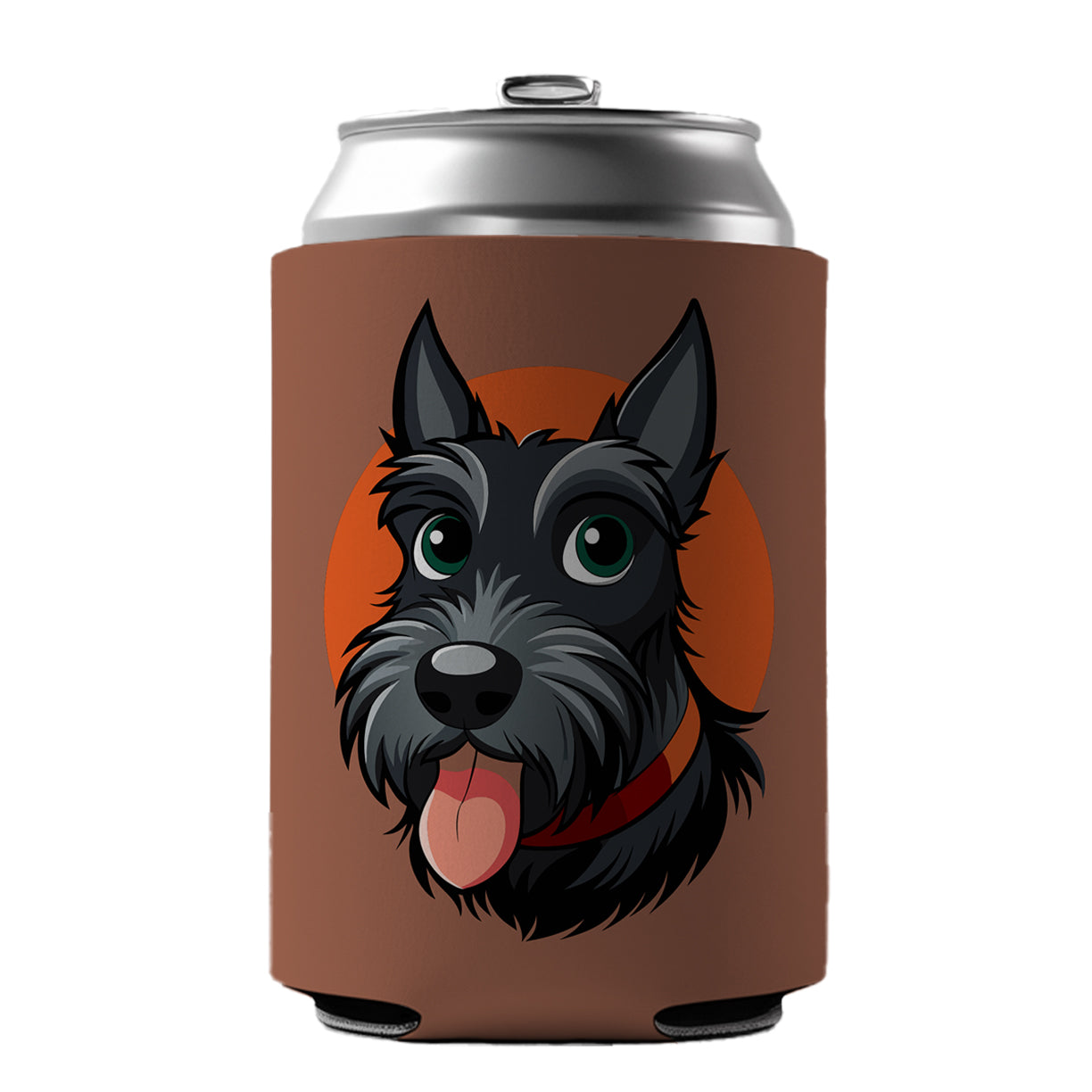 Scottish Terrier Scottie Sticking Out Tongue Can Cooler Beer Soda Drink Insulated Holder Sleeve Hugger