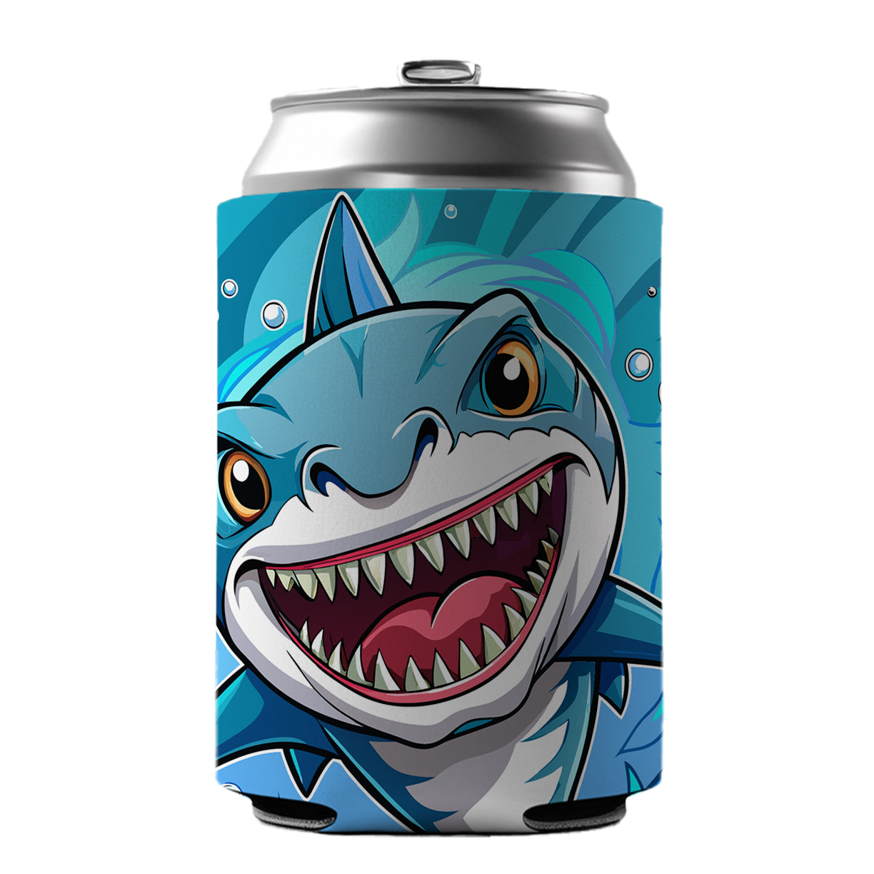Shark in Ocean Scary Can Cooler Beer Soda Drink Insulated Holder Sleeve Hugger