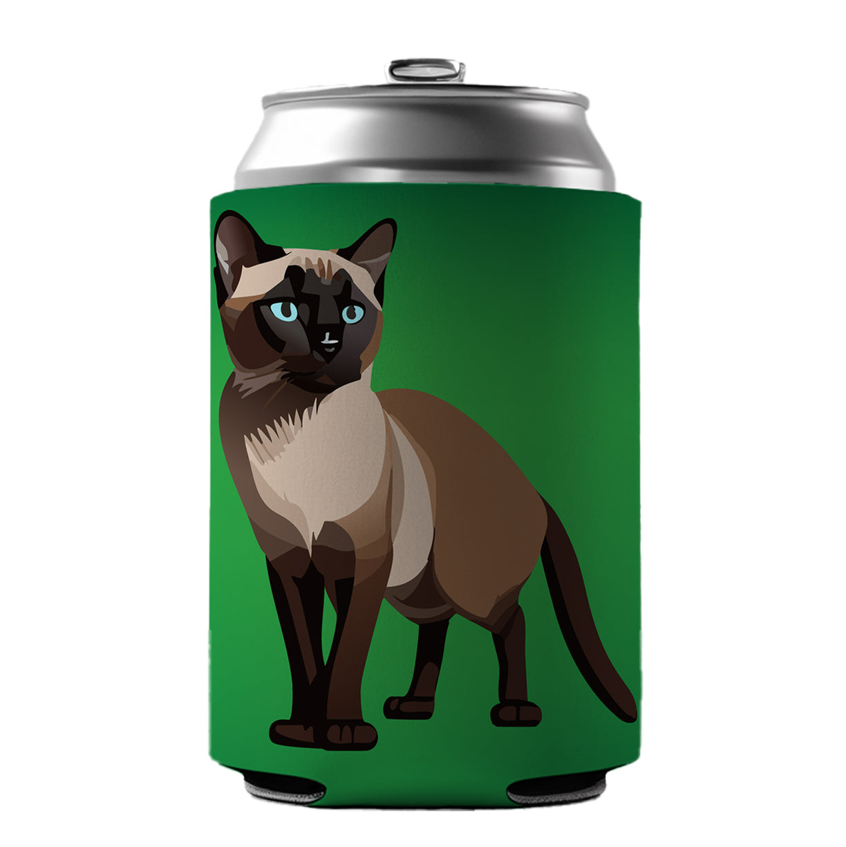 Siamese Cat Standing Can Cooler Beer Soda Drink Insulated Holder Sleeve Hugger