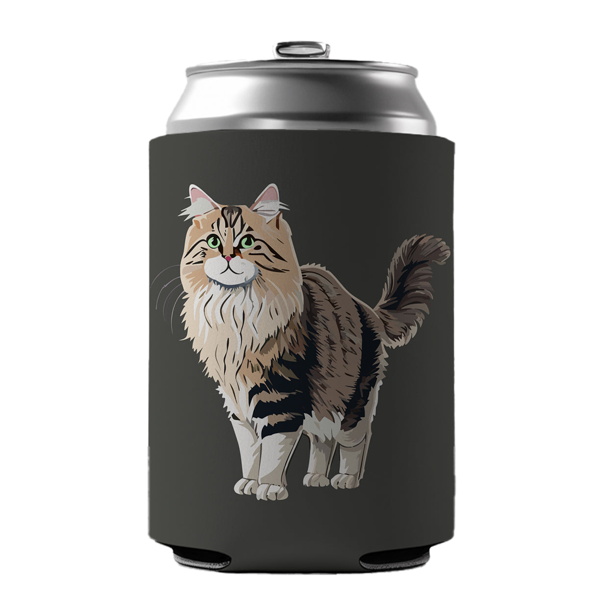 Siberian Cat Standing Can Cooler Beer Soda Drink Insulated Holder Sleeve Hugger