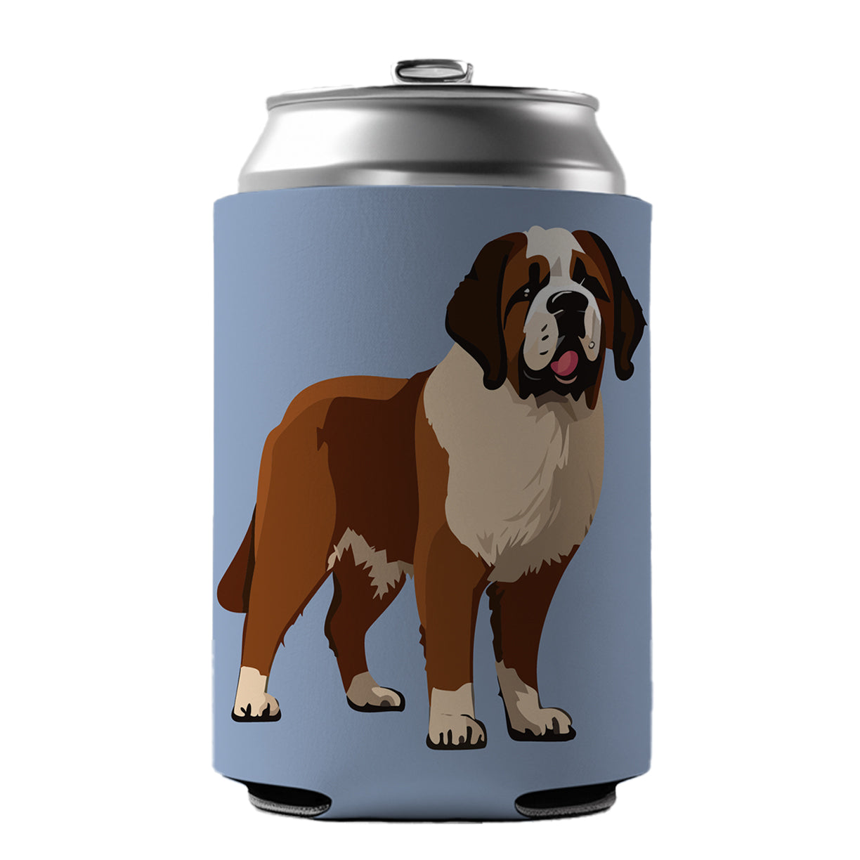 St Bernard Dog Standing Can Cooler Beer Soda Drink Insulated Holder Sleeve Hugger