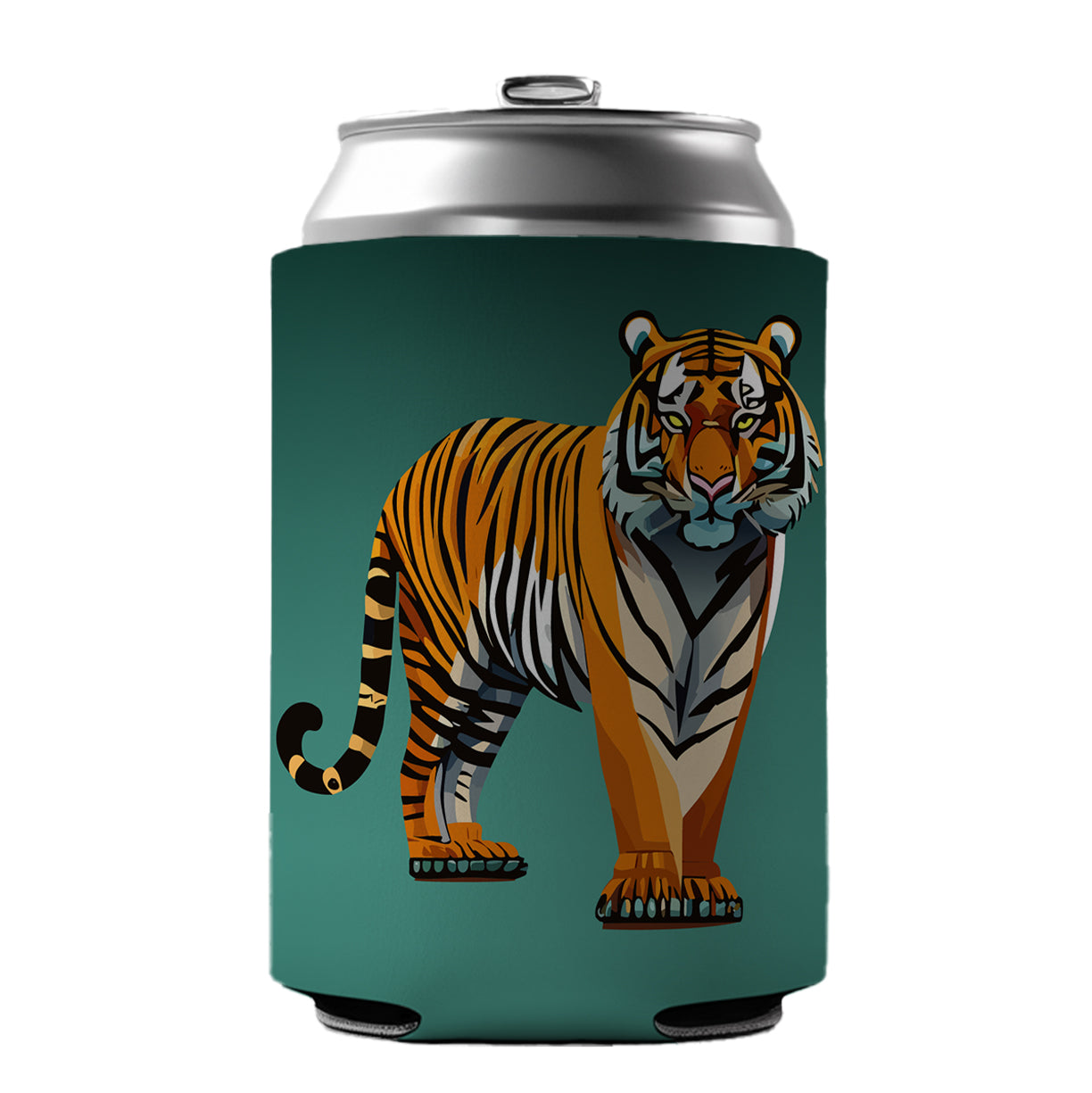 Standing Tiger Can Cooler Beer Soda Drink Insulated Holder Sleeve Hugger