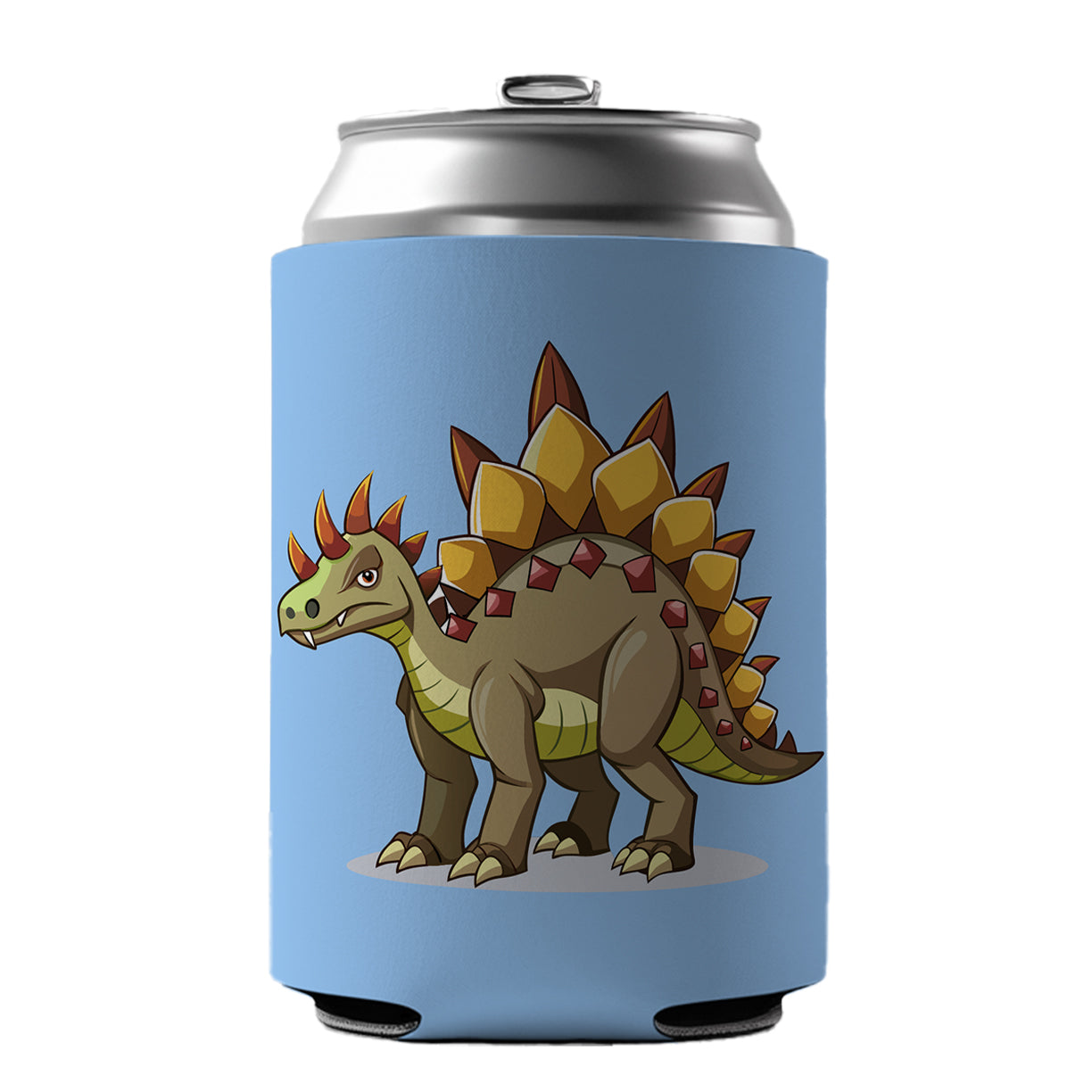 Stegosaurus Dinosaur Can Cooler Beer Soda Drink Insulated Holder Sleeve Hugger