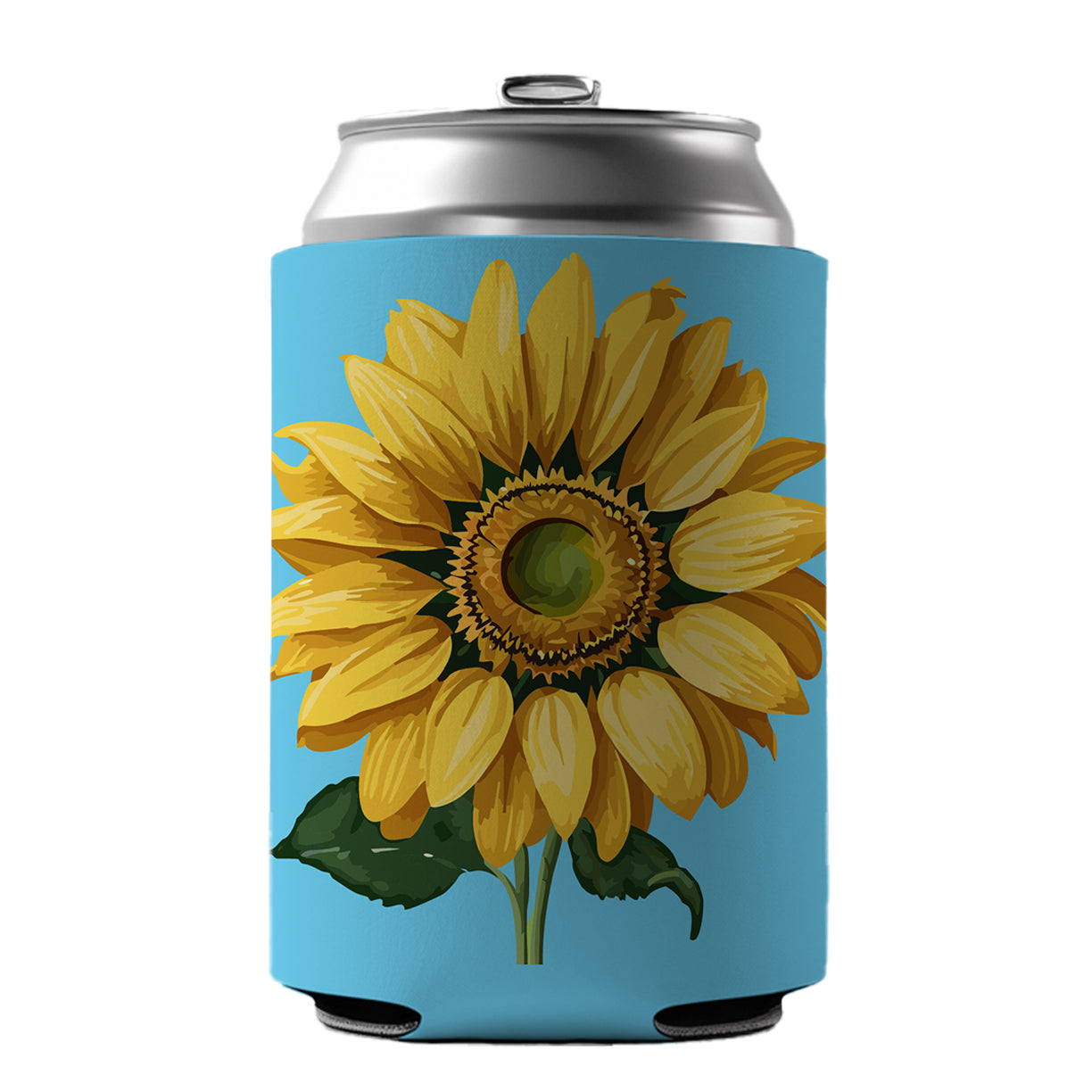 Sunflower Summer Flower with Stem Can Cooler Beer Soda Drink Insulated Holder Sleeve Hugger