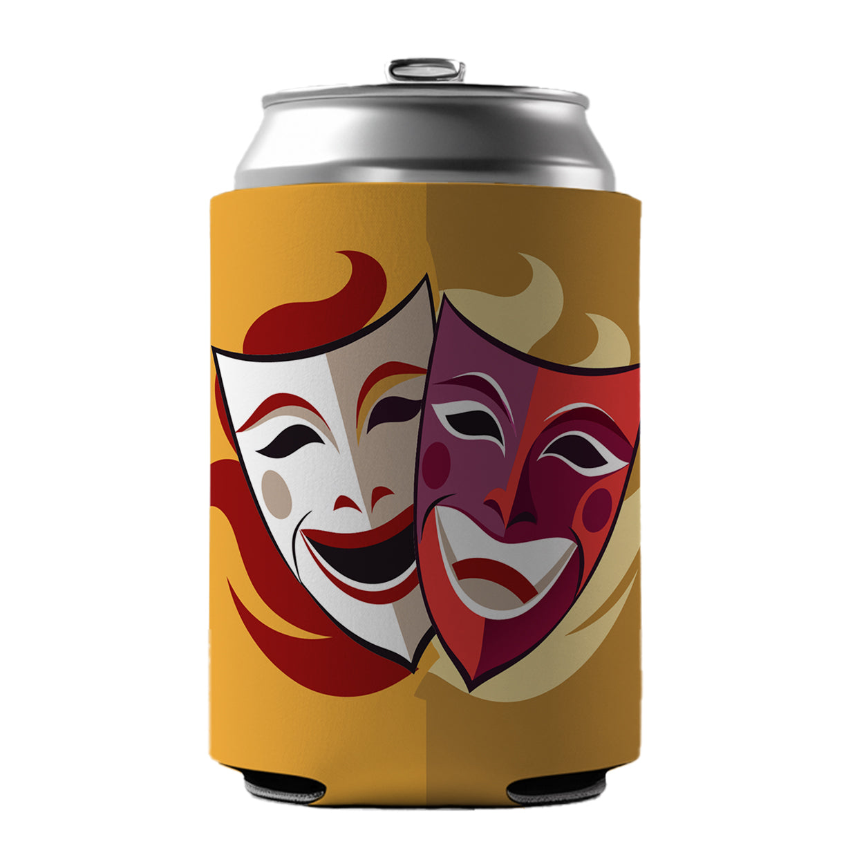 Theater Drama Masks Theatre Acting Actors Can Cooler Beer Soda Drink Insulated Holder Sleeve Hugger