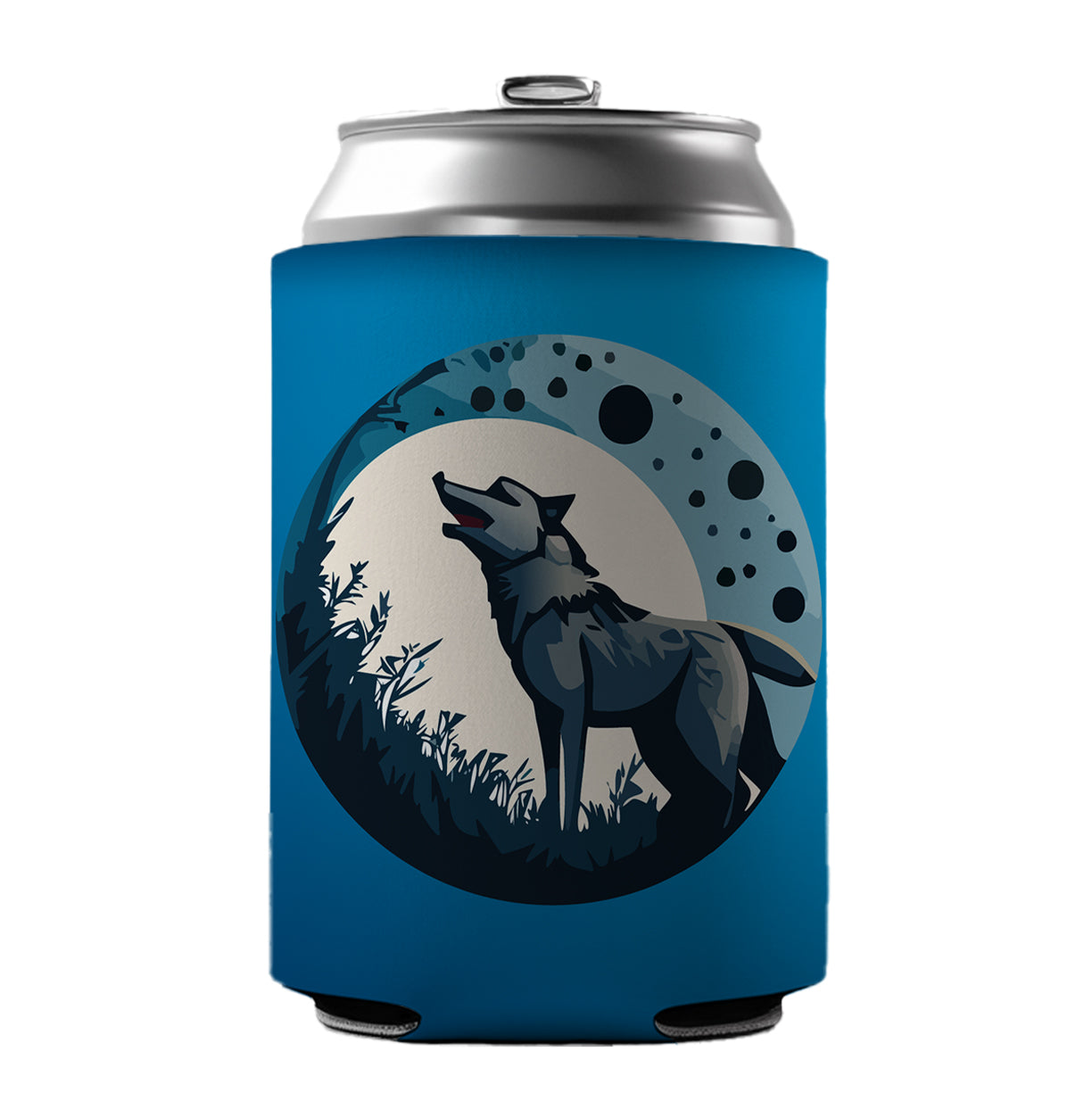 Wolf Howling Night Moon Can Cooler Beer Soda Drink Insulated Holder Sleeve Hugger