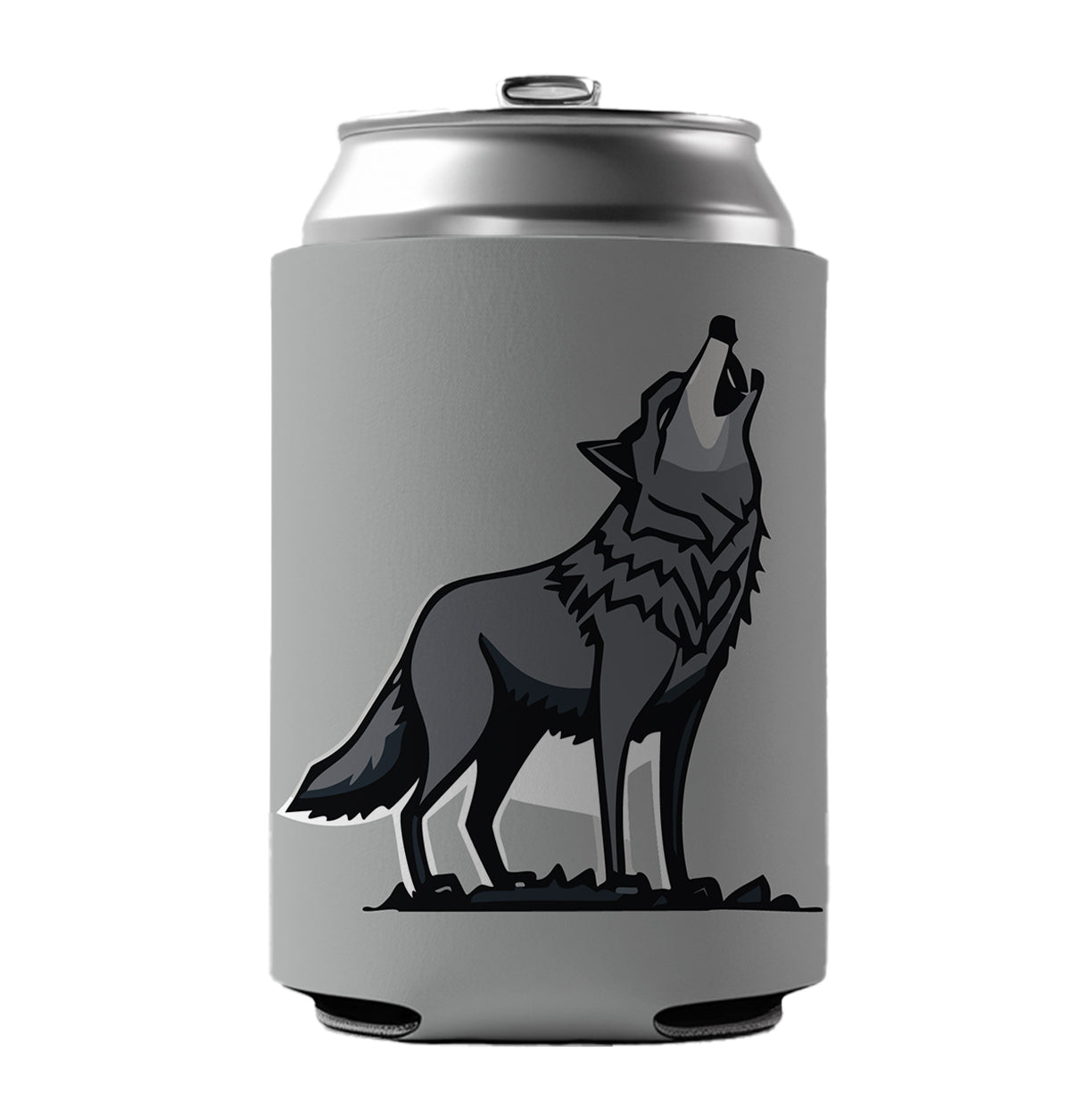 Wolf Howling Can Cooler Beer Soda Drink Insulated Holder Sleeve Hugger