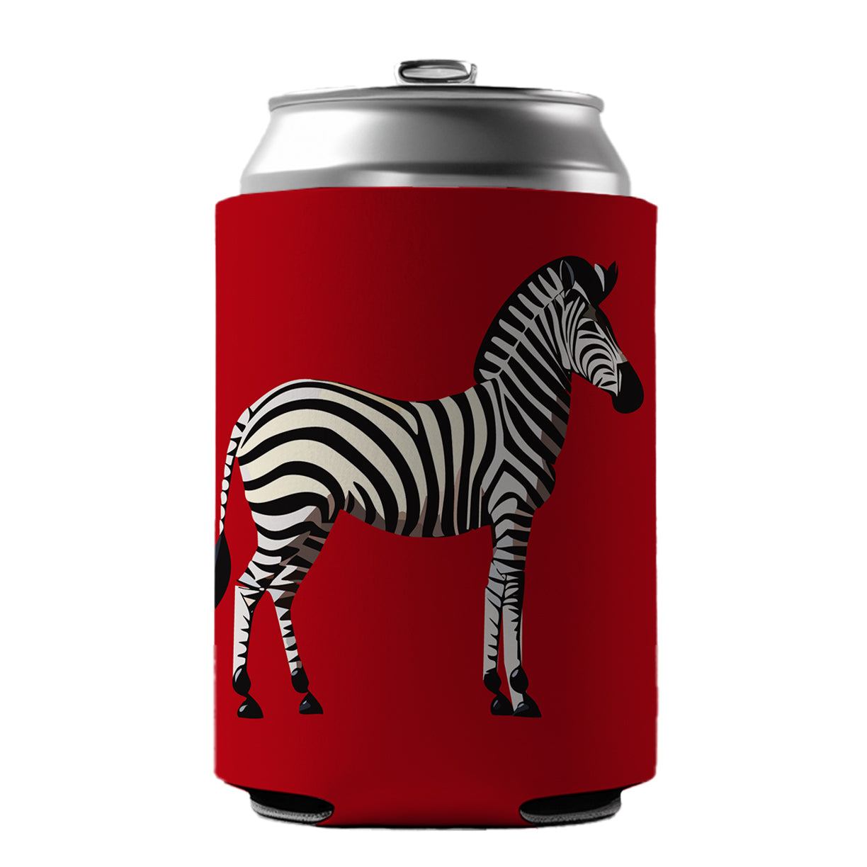 Zebra Standing Profile Can Cooler Beer Soda Drink Insulated Holder Sleeve Hugger