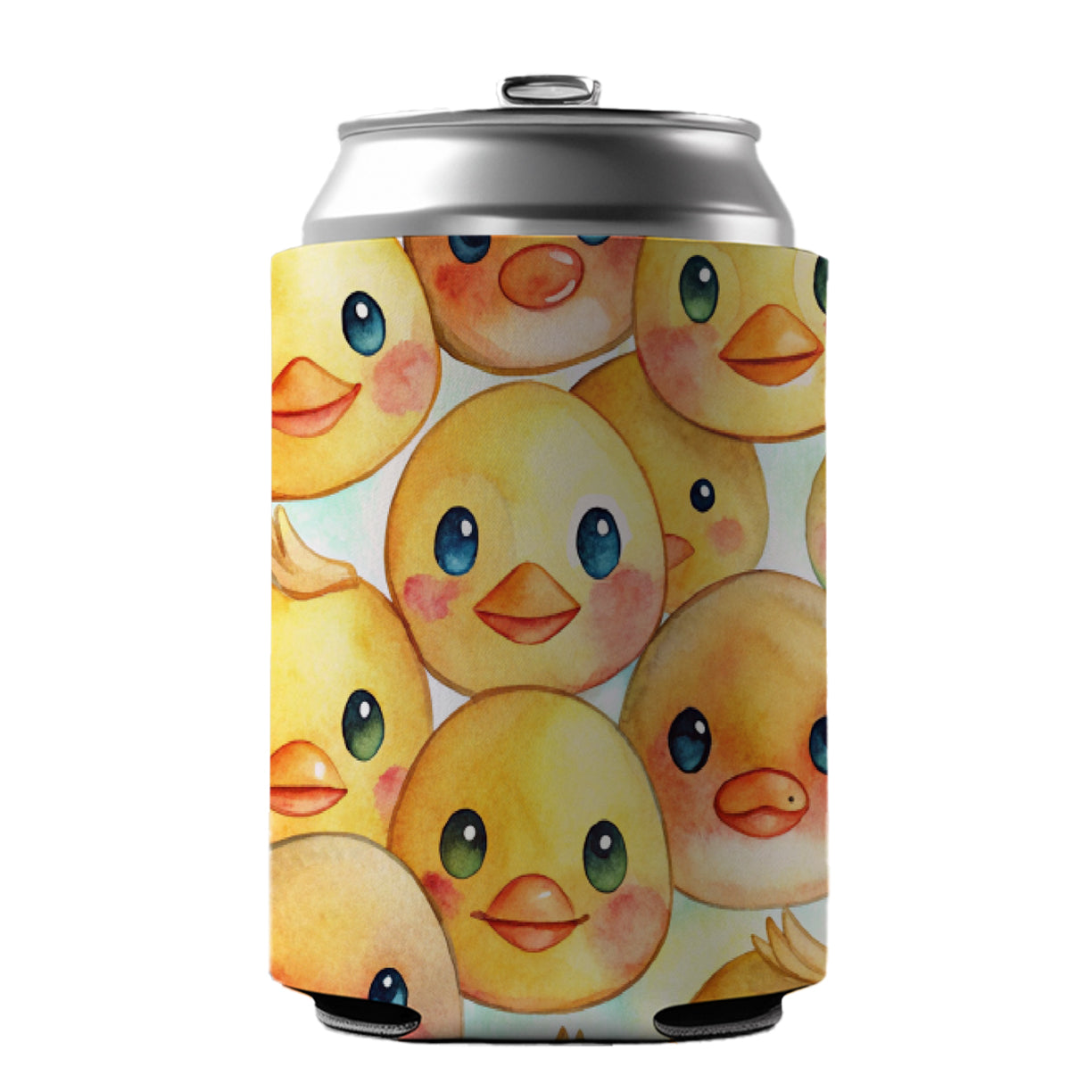 Cute Duck Faces Watercolor Can Cooler Beer Soda Drink Insulated Holder Sleeve Hugger