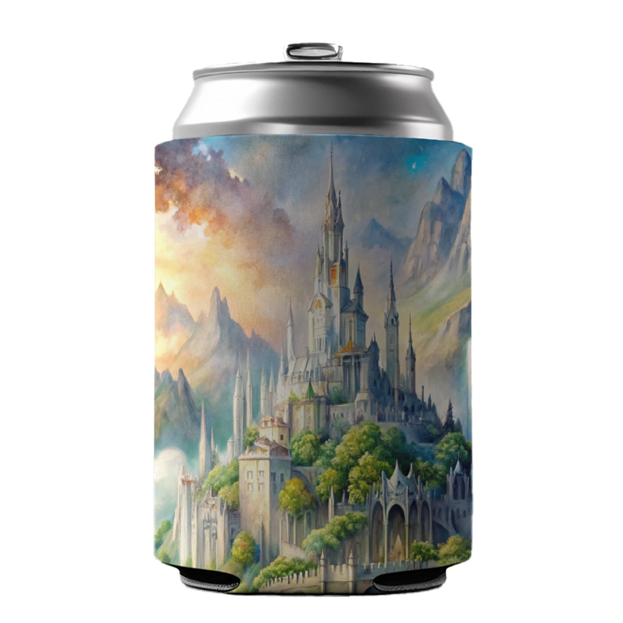 Elves Elvish Beautiful Fantasy Watercolor Can Cooler Beer Soda Drink Insulated Holder Sleeve Hugger