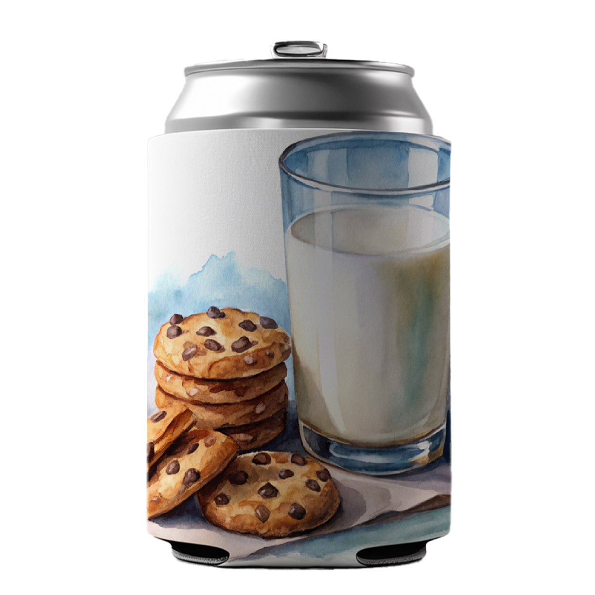 Milk Cookies Watercolor Can Cooler Beer Soda Drink Insulated Holder Sleeve Hugger