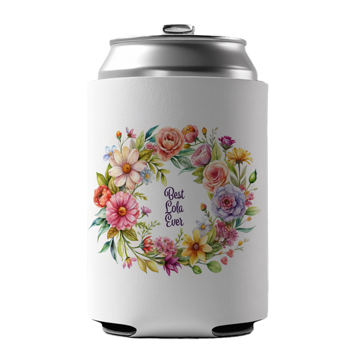 Best Lola Philippines Grandma Ever Flowers Can Cooler Beer Soda Drink Insulated Holder Sleeve Hugger